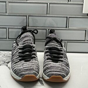 Urban Sport by J Slides Black White Knit Slip On Sneakers Women's Size 8M